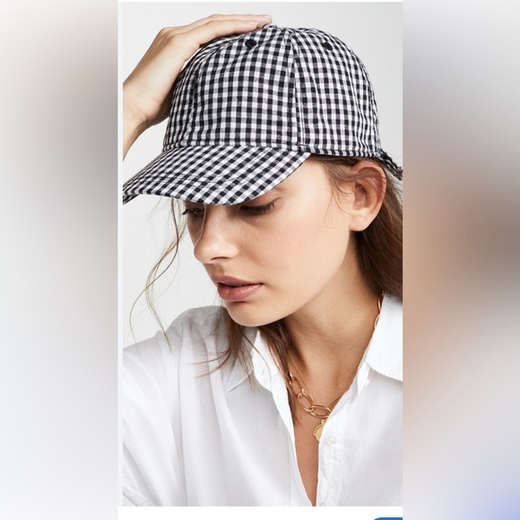 Light Blue/White Gingham BP Nordstrom Baseball cap, one size NWT - Picture 5 of 7